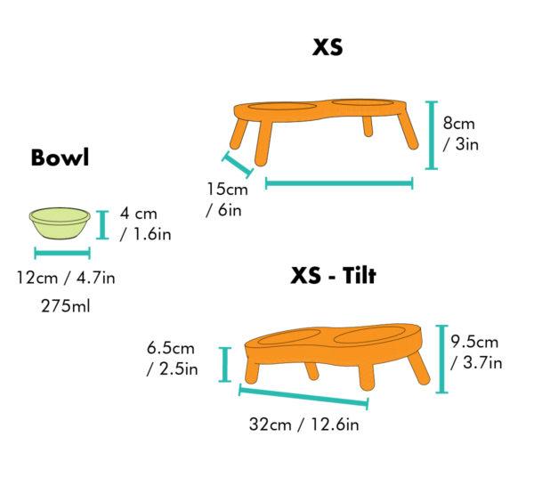 規格表 2 渾圓小型雙碗架 / 花生米碗架